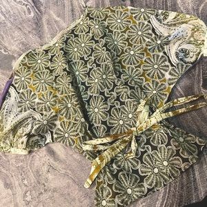 Burlapp Anthropologie Boho Tie Blouse